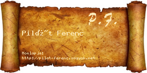 Pilát Ferenc névjegykártya